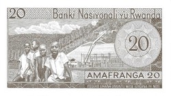 20 French francs 1976 Rwanda unc
