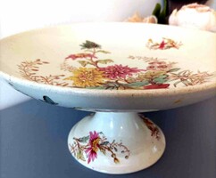 Luneville chrysanthéme earthenware pedestal table, centerpiece