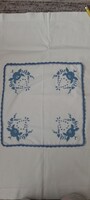 Blue embroidered tablecloth
