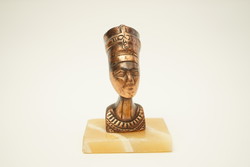 Red Copper Egyptian Neferite Head / Heavy / Statue / Retro / Old / Marble