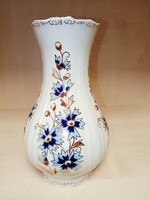 Zsolnay búzavirágos fodros szélű váza