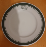 Zsolnay catering company from Délbuda inscription, logo plate