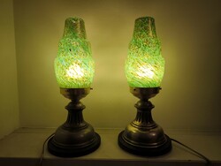 Pair of retro table lamps with amazing Marton Horvath bura
