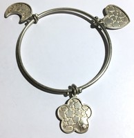 20.5 G special silver bracelet big heart flower moon pendant decorative bracelet handmade silversmith