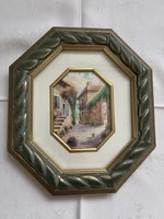 Fairy octagonal picture in a wooden frame.