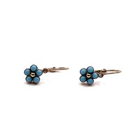 0182. Old girl's earrings with blue stone