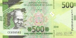 500 frank francs 2018 Guinea UNC
