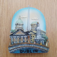 Dublin kézzel festett 3 dimenziós hűtőmágnes (7 x 9 cm., vastag, Írország)