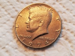Usa kennedy half dollar 1974.
