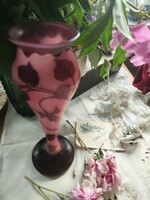 Art Nouveau style glass vase, 30 cm high