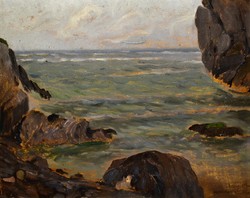 Béla Déry (1870-1932): beach at Bornholm island around 1920