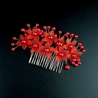Jewelry-hair accessories, hair clips: wedding, bridal, casual hair accessories es-h-fé53a red