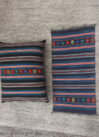 Woven pillow cover with tablecloth