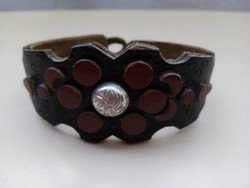 Retro leather bracelet and necklace