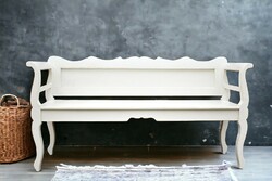 Folk-style renovated wooden bench horse
