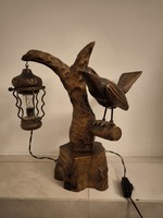 Amazing table lamp (aldo tura design) - bird, lamp, wood