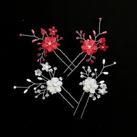 Jewelry-hair ornaments, hair clips: wedding, bridal, occasional hair ornament es-h-tű37e white-red