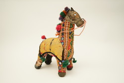 Retro Indian patchwork Rajasthani stuffed toy horse / toy figure / old