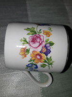 1 retro Czech porcelain coffee cup with flower pattern. Original bohemia. 1 piece!