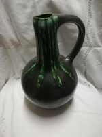Glazed ceramic jug with handle, vase