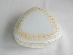 Hollóházi retro porcelán bonbonier fedeles doboz díszdoboz