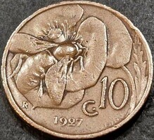Italy, 10 centesimi 1927.