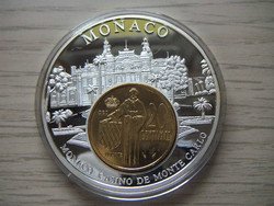 Monaco 20 centime 54 gr 50 mm commemorative coin 1995 in closed capsule large coin + certificate