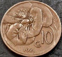 Italy, 10 centesimi 1921.