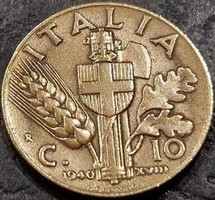 Olaszország, 10 Centesimi 1940.