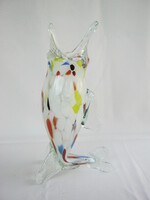 Retro üveg hal alakú váza