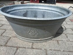 Old, tin, galvanized 50 liter two-handled tub for decoration 21,000 HUF