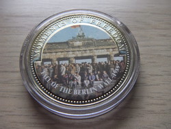 10 Dollars The Fall of the Berlin Wall in a sealed capsule 2001 Liberia