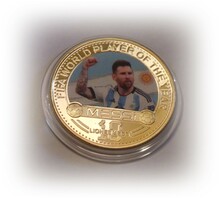 Messi - gilded football commemorative medal #4