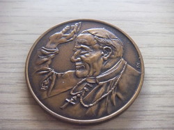 Pope János Pál II's visit to Hungary bronze commemorative medal 1991