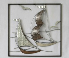 Metal wall decoration sailing ships 2 (90021)