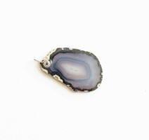 Last option - agate / agate slice pendant - mineral necklace