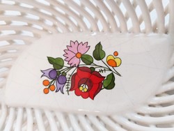 Kalocsa openwork decorative bowl with flower pattern (no.: 24/277.)