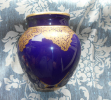 Old German Henneberg porcelain cobalt vase