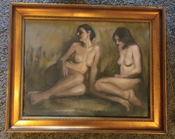 Female nude with frame
