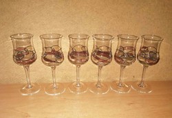 Tiffany-style glass stemware set, 6 pieces in one