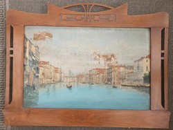 Art Nouveau picture frame with Venetian portrait ca. 1900