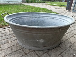 Old, tin, galvanized 80 liter two-handled tub for decoration 24,000 HUF