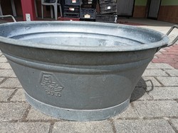 Old, tin, galvanized 60 liter two-handled tub for decoration 22,000 HUF