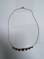 Garnet stone necklace silver plated