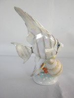 Kőbánya porcelain fish with snails, sailfish