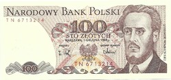 100 Zloty zlotych Poland 1988 unc
