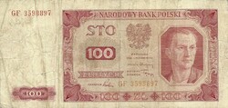 100 zloty zlotych 1948 Lengyelország 1. Keret nélkül Ritka