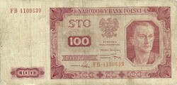100 Zloty zlotych 1948 Poland 1. With frame