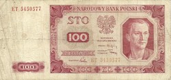 100 Zloty zlotych 1948 Poland 2. With frame