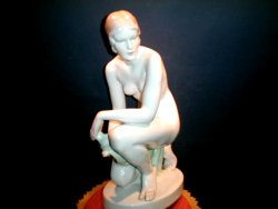 Herend's large kneeling nude figure is 34 cm high